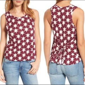 NWT lucky brand star tie back tank top size XL
